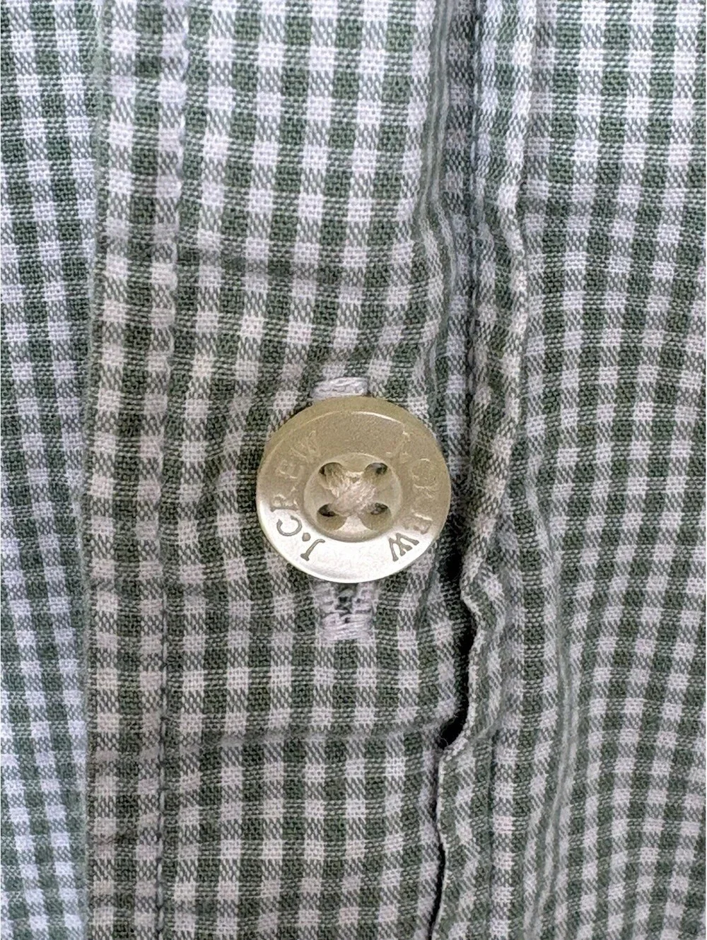 J.Crew Green/White Check Woven Cotton Button-Down Long Sleeve Shirt Men's M